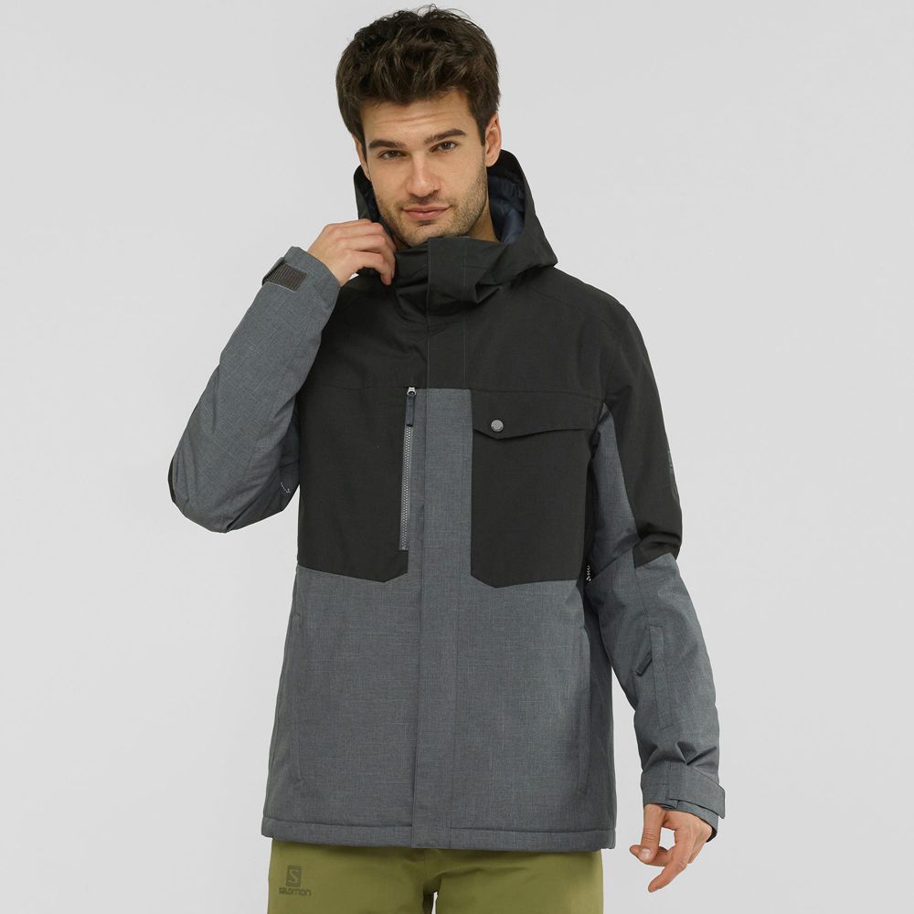 Salomon POWDERSTASH M Chaqueta Esqui Hombre - Gris / Negras - Colombia (23519-AUSQ)